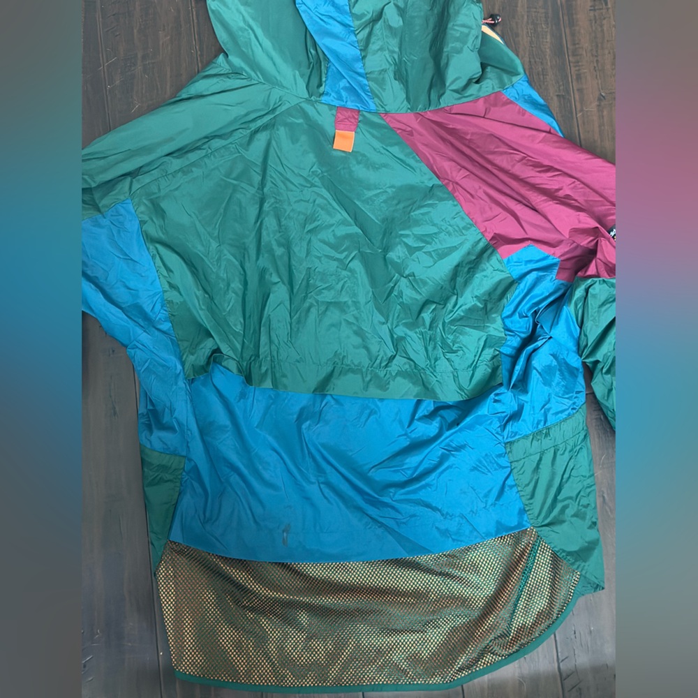 Adidas Green and Blue Windbreaker with Hood - Picture 6 of 6